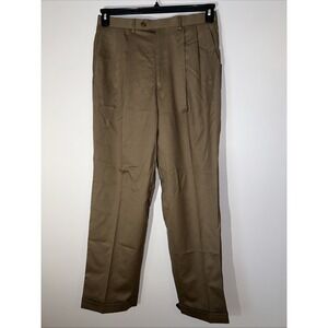 Chaps Men's Suit‎ Separate Pant 100% Wool Cuff Hem New 33x32 LP Brown